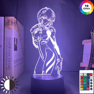 Аниме лампа Neon Genesis Evangelion для декора комнаты ночник Rgb красочная настольная лампа Ayanami Rei Manga подарок