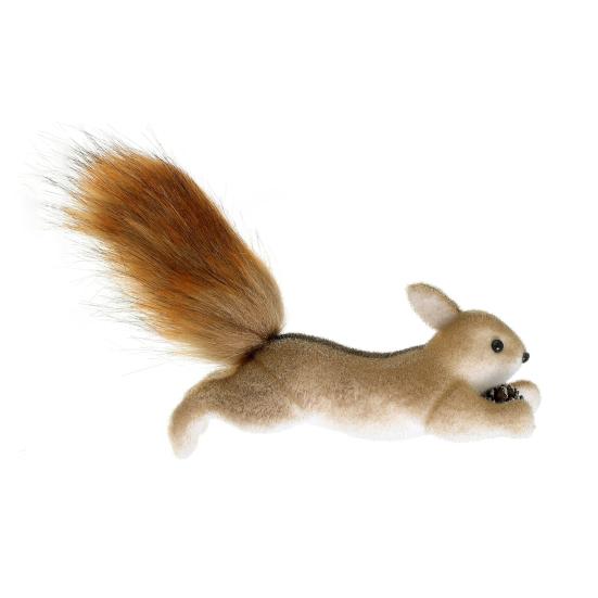 Foam Squirrel Ornament 3D Artificial Squirrel Figurine with Pine Cones Berries Cute Fake Animal Christmas Tree Hanging Decoration for Winter