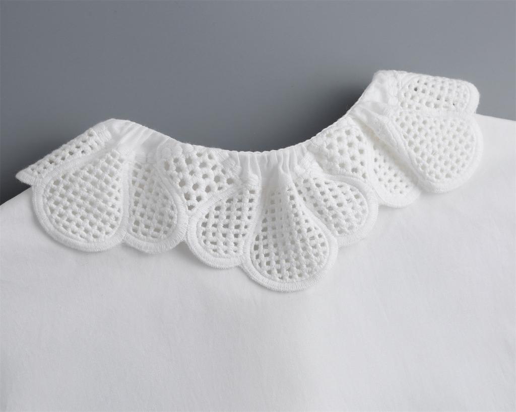 Flower Lapel Shirt Fake Collar for Womens Korean Shirt Detachable Collar Female Removable Sweater Cotton Neck False Collar