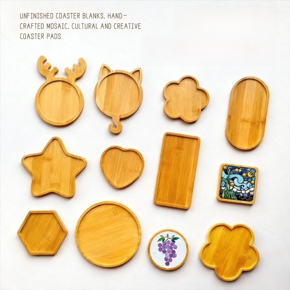 Oval Wooden Tray Heat Resistant Wooden Storage Tray Eco-Friendly Coffee Cup Mat Coaster Restaurant