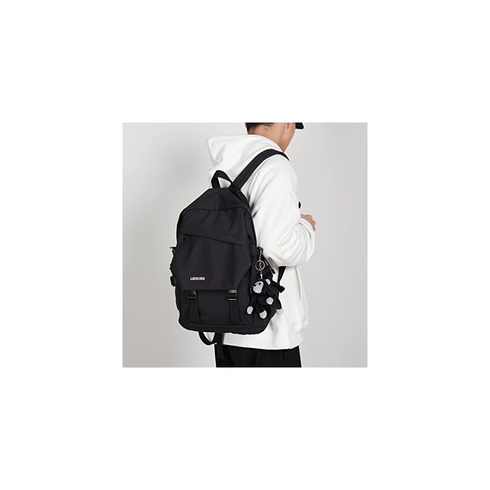 SEAFEW Women's Backpack, Large Capacity, Town Backpack, Business Backpack, Black, Black Canvas,