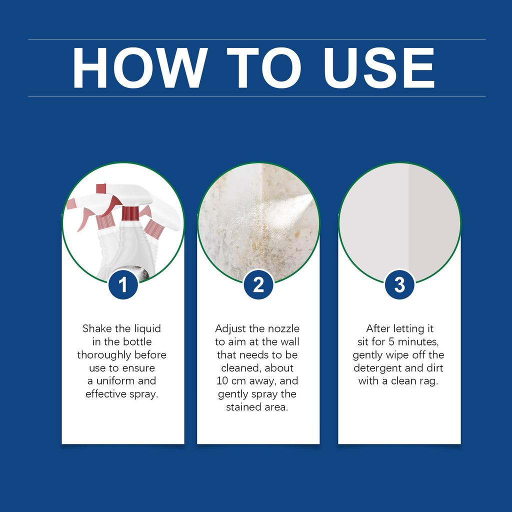 Mold Cleaner 237ml. Kitchen. Bathroom. Toilet. Wall Stain Remover Spray. Powerful Household Cleaner Mold Removal Spray