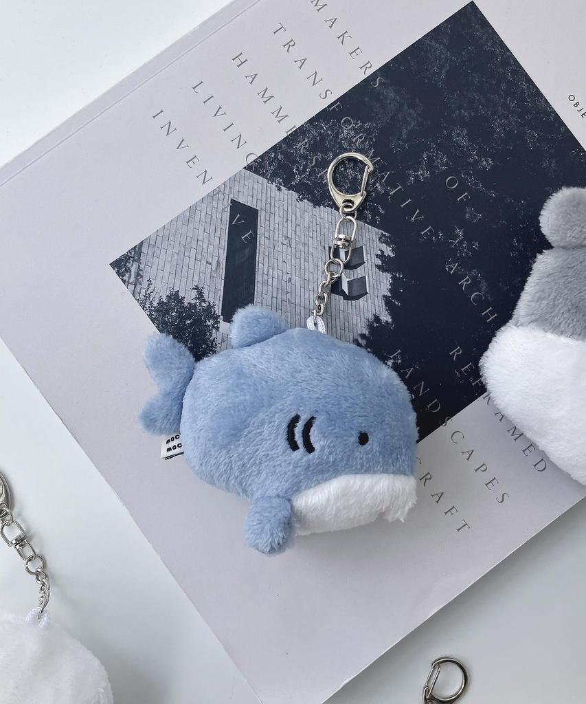 AS KNOW AS Plus (ASKNOW AS PLUS) ZY8556 Squishy Animal Keychain, Shark, Cute Animal, Gift, Fluffy Plush Toy, Blue