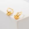 1 Pair Letter U Shape Heart Hoop Earrings For Women Gold Plated Metal Stainless Steel Earrings Punk Rock Ear Jewelry Gifts