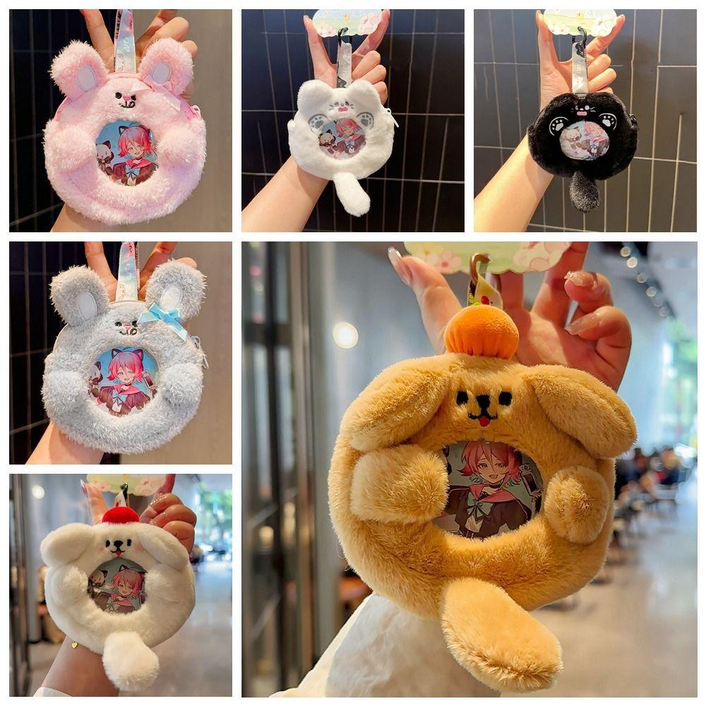 Kawaii Badge Display Plush Pendant Fluffy Plush Coin Purse Transparent Badge Ita Bag  Goods Display
