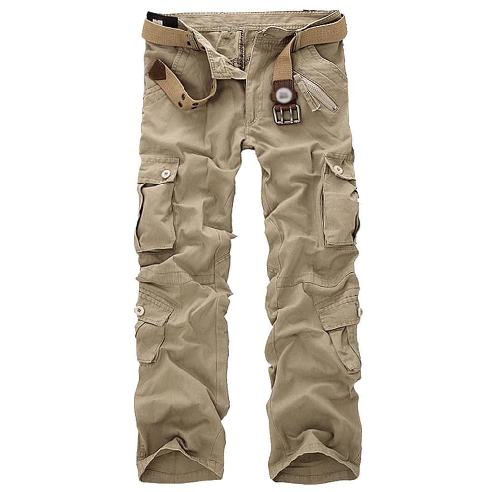 Мужские модные повседневные хлопковые длинные брюки-карго с несколькими карманами для работы на открытом воздухе
