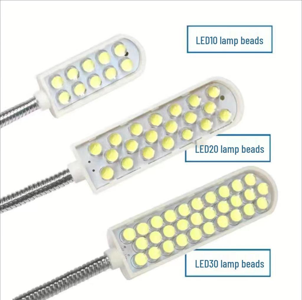 High-Brightness Magnetic LED Sewing Machine Light, 30 LEDs for Overlock & 20 LEDs for Flatbed, Professional Work Lighting