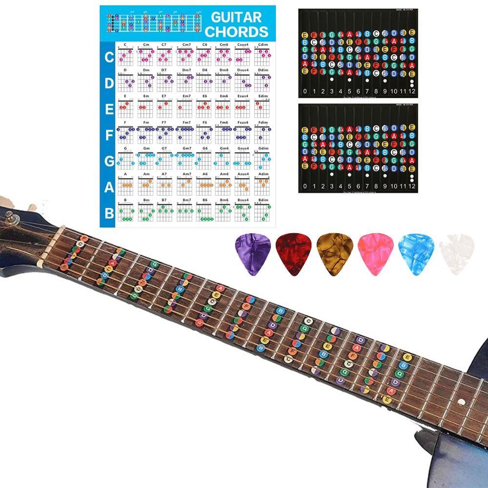 Printed Vinyl Paper Guitar Practice Chord Chart Coated Paper Reference Guide  For Beginners
