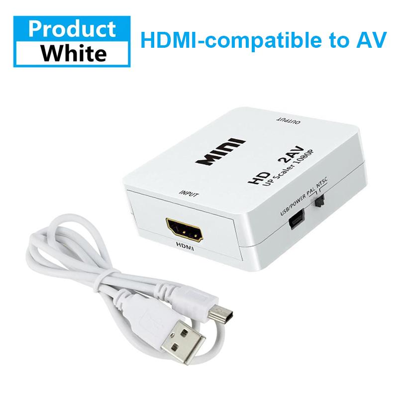 HDMI-compatible to RCA Converter AV/CVBS L/R Audio Video Set Top Box Up Scaler 1080P MINI HD2AV Support NTSC PAL Output HD To AV