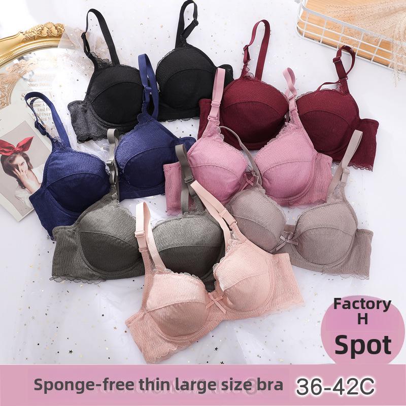 Women's Thin Push-Up Bras - Large Size, No Sponge, Comfortable, Anti-Sagging Design