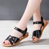 Летние сандалии на плоской подошве, мягкая подошва, удобная для матерей среднего и круглого возраста, пожилые женщины, повседневная обувь большого размера