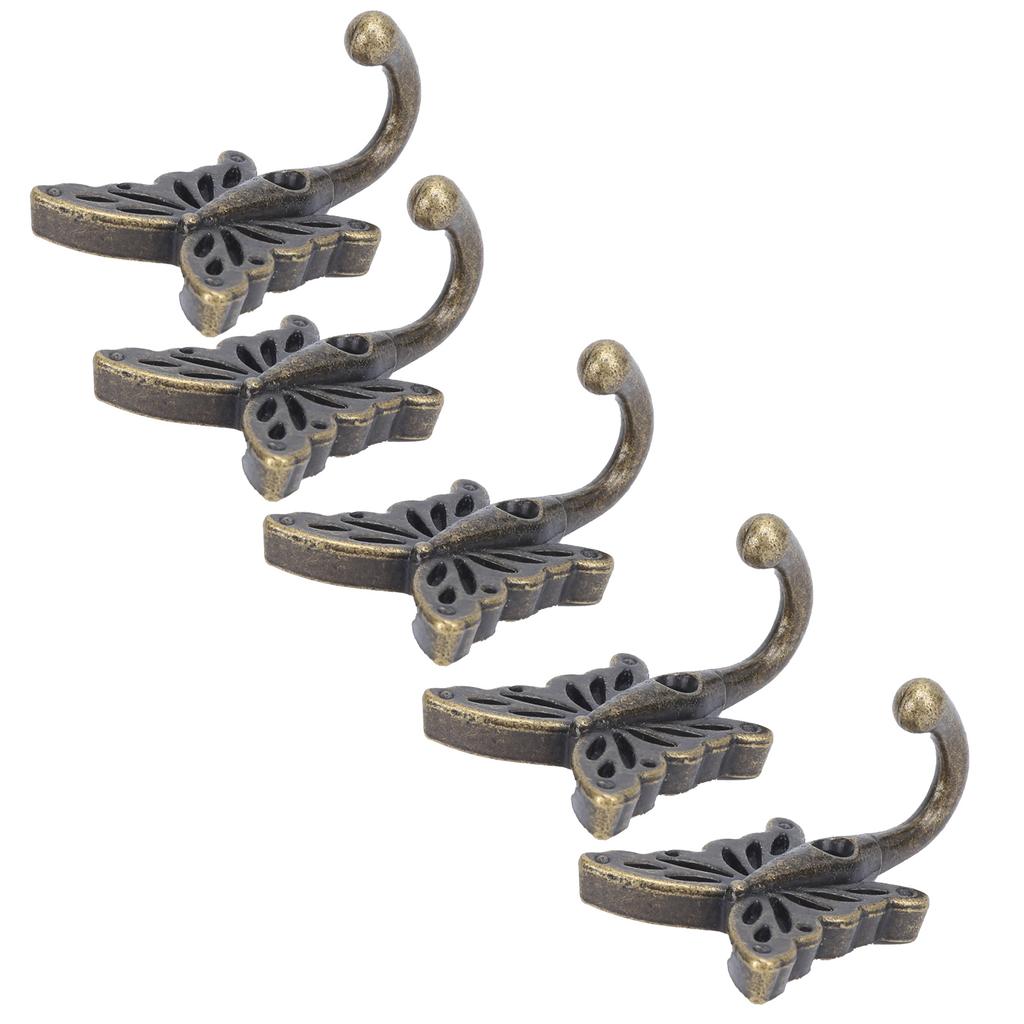 5 шт. крючков для одежды винтажная кованая вешалка из цинкового сплава для сумок, декора, полотенец, шарфов