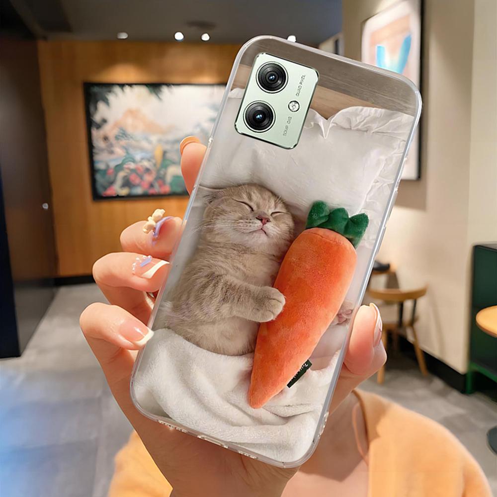 Soft Case For Moto G54 5G Case MotoG54 Silicone Phone Back Cover For Motorola Moto G54 Case XT-2343-1 Flower Love Heart Fundas