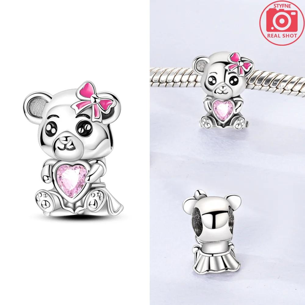 Милые Прекрасные Духи Бабочки Девочка Подвеска Оригинальные Розовые Шармы Шармы Бусины Подходят для Браслета Подвеска Для Женщин Ювелирный Подарок