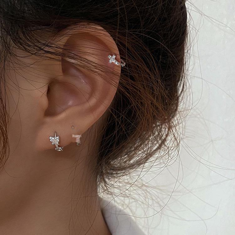 Изысканные нишевые серьги-бабочки, игла из серебра 925 пробы, маленькие, высококлассные, в холодном стиле для женщин