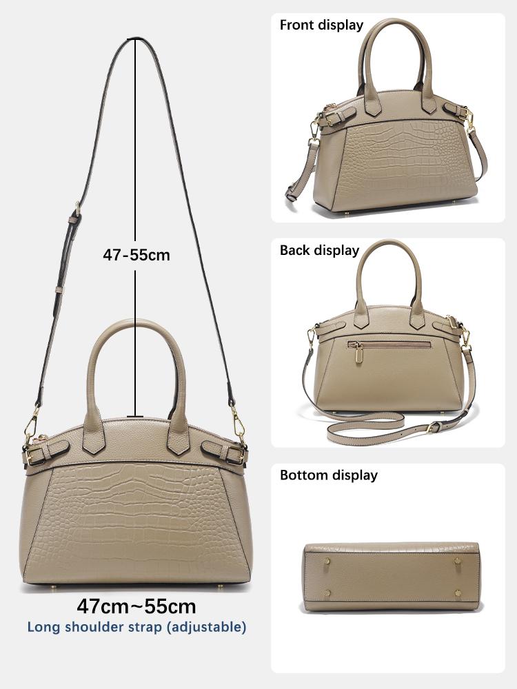 Zency Женская Роскошная Кожаная Сумка-Тоут Большой Вместимости, Сумка на Плечо, Сумка-Шопер