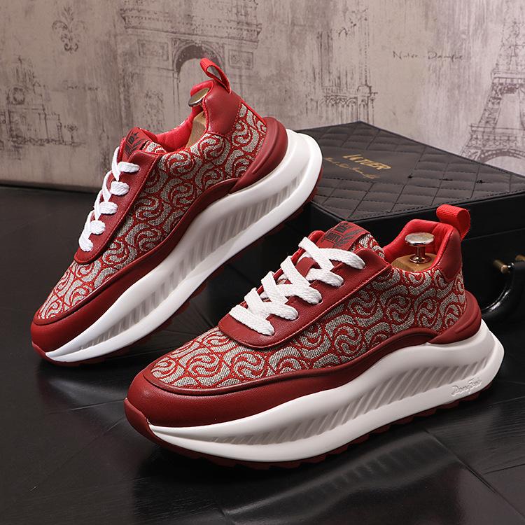 Модные кожаные повседневные туфли на плоской платформе с увеличенным размером, мужские спортивные туфли на шнуровке, массивные кроссовки, высококачественная модная мужская дизайнерская обувь