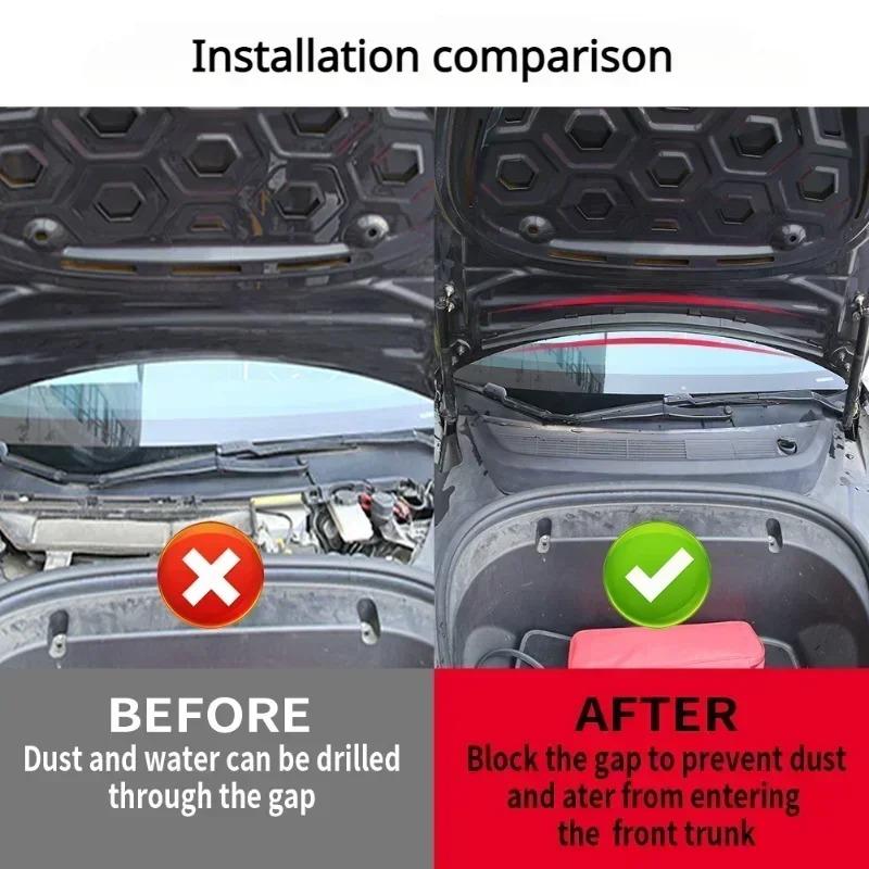 Front Trunk Hood Water Strip For Tesla Model Y 3 Water Seal Retaining Strips Weather Rubber Air Vent Intake Protect Accessories