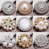 Rhinestone Metal Buttons for Women's Coats & Sweaters - Hand Sewn Fragrance-Style Round Alloy Decorations