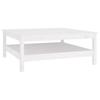 VidaXL Coffee Table White 100x100x40 Cm Solid Pine Wood 814295