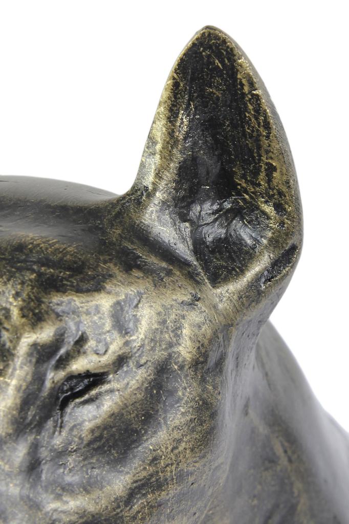 Bull Terrier, Bully I - dog statue, sitting dog for desk, decoration for the living room of a dog lover by Art-Dog