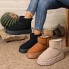 Fashion Women Ankle Boots 2025 New Keep Warm Fur Cotton Shoes Woman Thick Plush Platform Snow Boots Women Slip-On Thickened Fluff Shoes