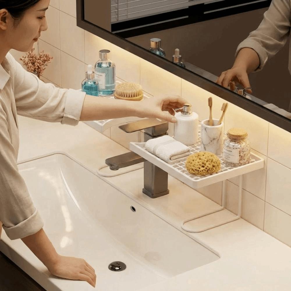 Universal Faucet Storage Shelf Mesh Kitchen Storage Rack Bathroom Storage Rack Washstand