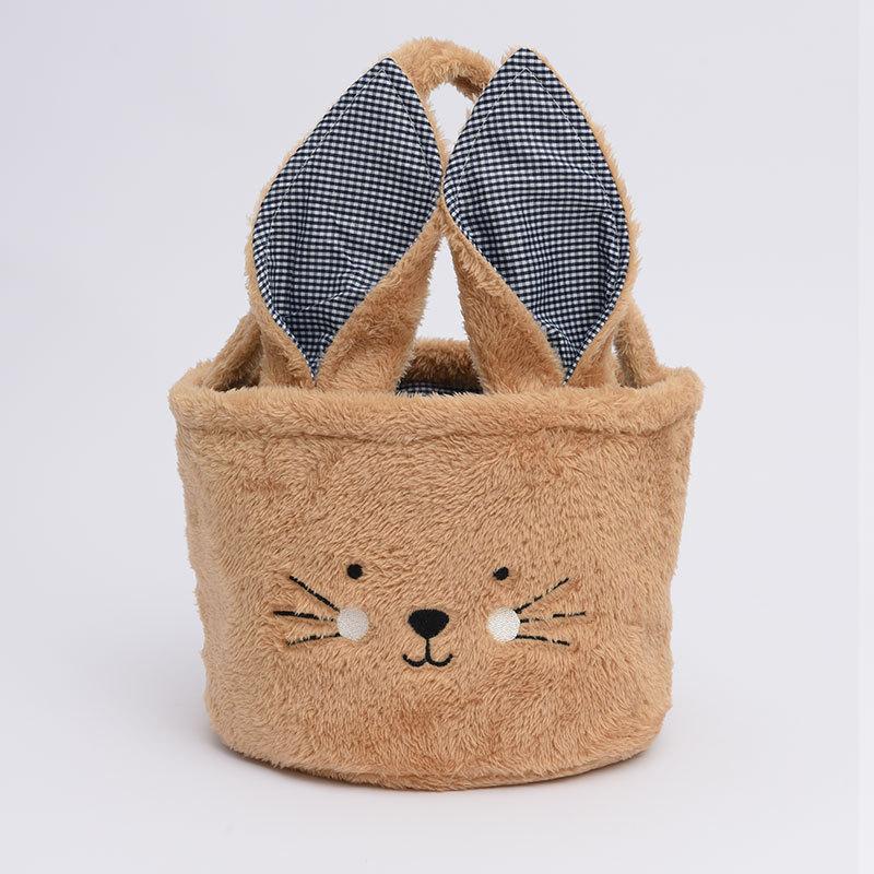 Easter Basket Rabbit Candy Bag Children's Storage Bucket Plush Soft and Easter Storage Basket Cartoon Easter Decoration 2025