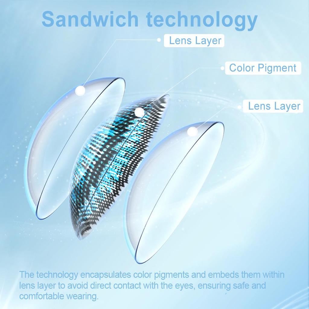 Colored Contact Lenses with Diopters Diamond Eye Lens Myopia Lenses for Vision (-1.00~-6.00) Prescription Lenses Color Contacts