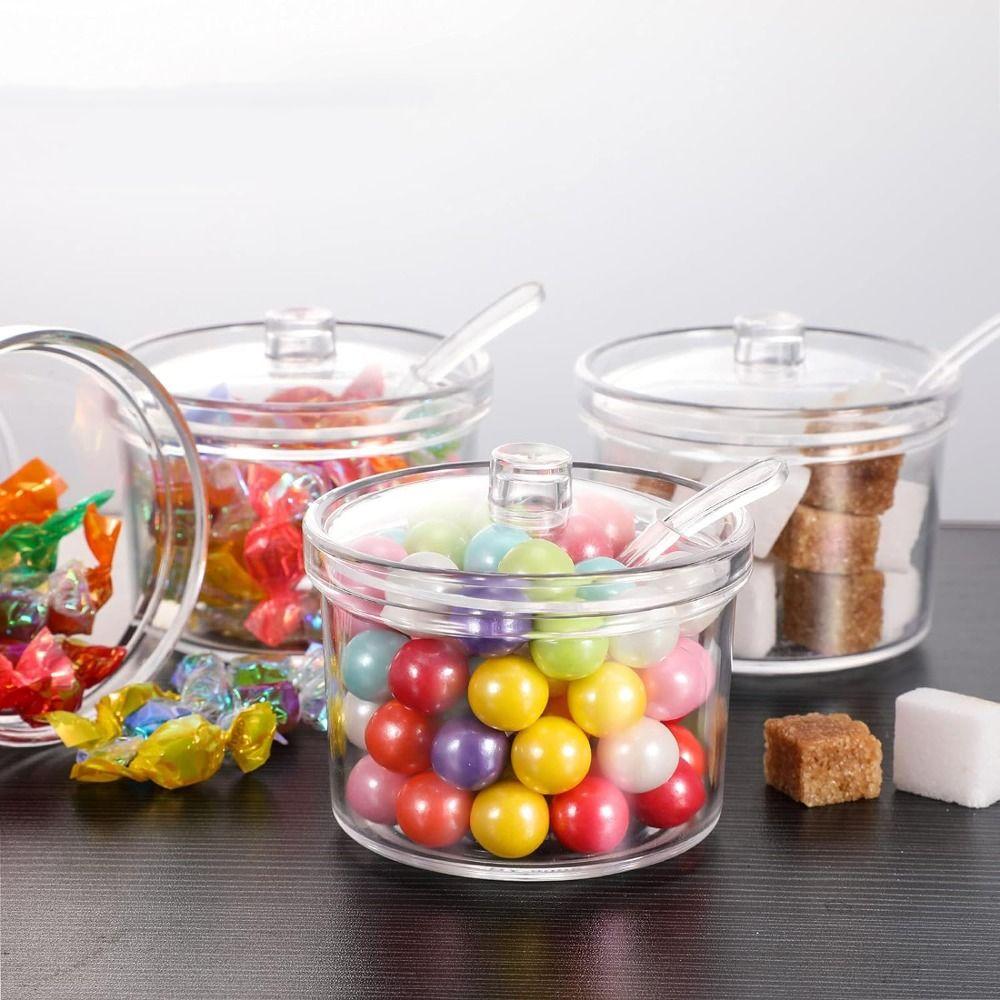 Anti-fall Seasoning Jar Transparent Condiment Container Durable Acrylic Sugar Bowl Restaurant
