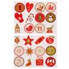 Biscuit Candy Self Adhesive Advent Calendar Number Christmas Label Paper Sticker Packaging Labels
