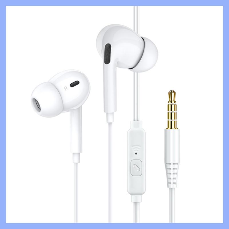 Wired Headphones Bass In Ear Headphone With Mic Music Earbuds 3.5mm Stereo Gaming Headset Dynamic Macaron Color Gifts