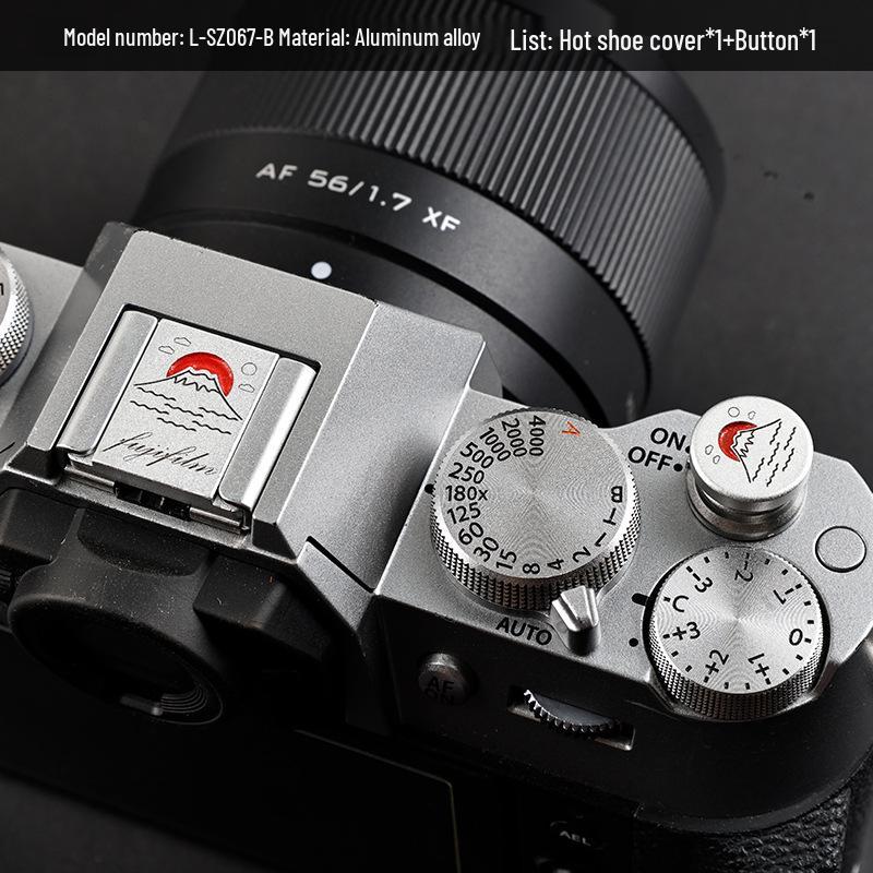 Hot Shoe Cover & Shutter Button Cap for Fujifilm XT50, X100VI, XT30 II, XM5, Nikon ZF Cameras