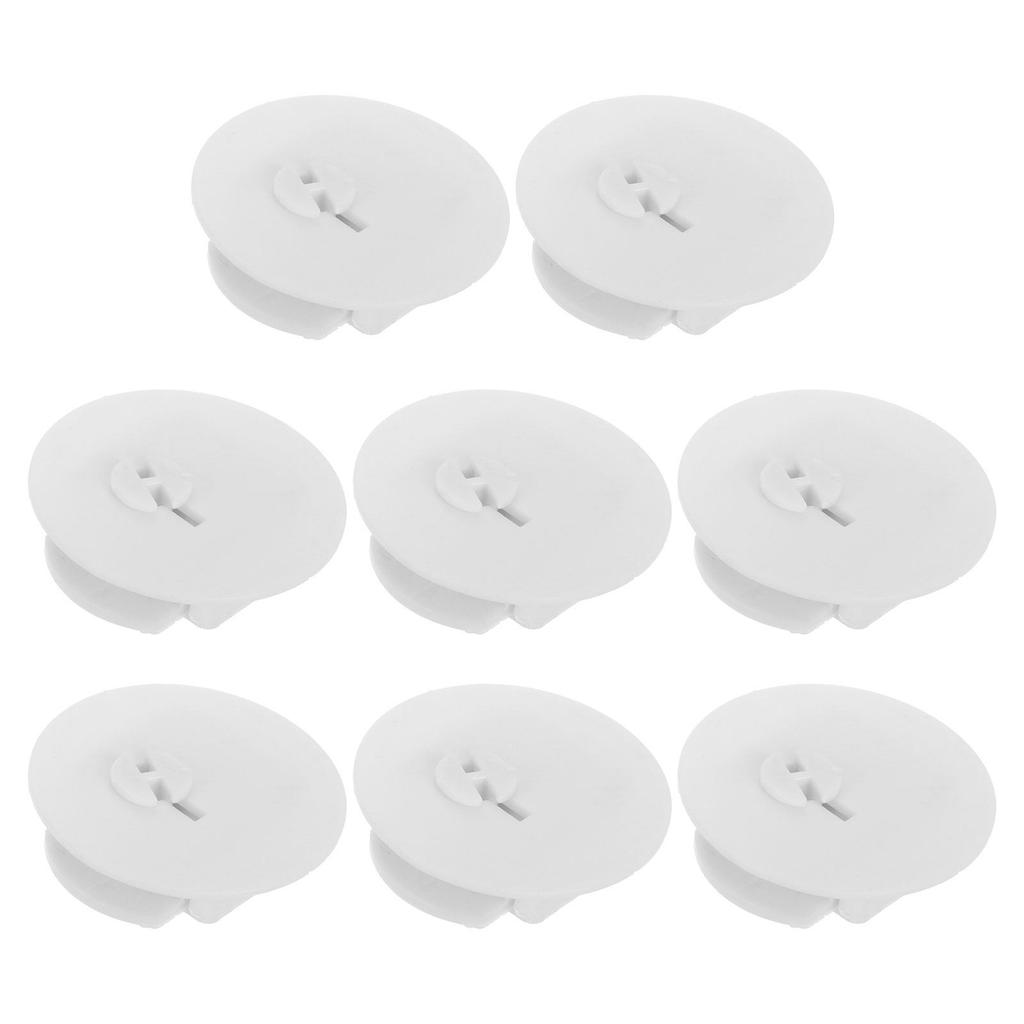 8Pcs Money Saving Box Stopper Lock Key Piggy Bank Plug Replacement Plastic Round Bottom Cover Secure Coin Bank Hole Plug White