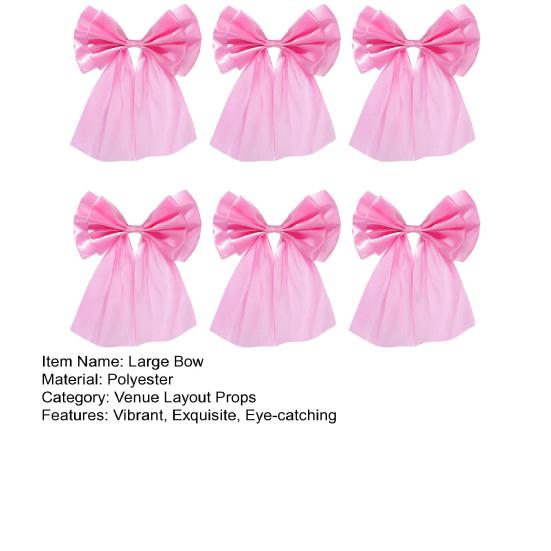 6 шт. большой розовый бант настенное украшение атласная лента подвесной галстук бант для детского душа девичник помолвка свадьба девичник комната фон декор