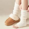 Женские милые японские теплые вязаные гетры в стиле Лолиты, однотонные вязаные носки для ног