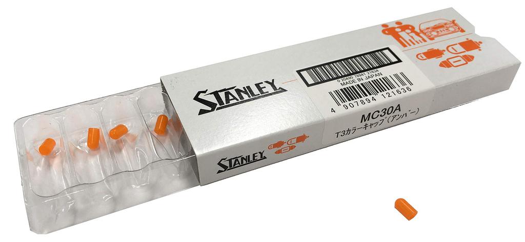 Миниатюрные лампы STANLEY MC30A, резиновый колпачок, T3, оранжевые, упаковка 10 штук