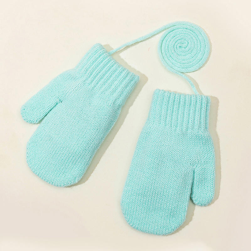 Baby Winter Gloves Candy Color Halter Kids Mittens for Children Girls Boys Accessories Warm Knitted Kids Gloves 1-4Y