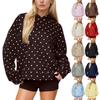 Women's Hooded Sweatshirt With Polka Dot Pattern Print, Trendy And Versatile Top