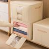 Large Capacity Foldable Storage Box with Lid, Fabric Storage Bins for Clothes, Closet, Bedroom, and Home Organization