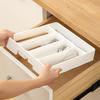 Storage Box 5-Compartment Utensil Organizer Convenient Durable Tableware Storage Tray for Kitchen Drawer