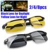 2/4/8pcs Night Vision Cycling Sunglasses Day Night Driving Glasses for Men Outside Adult Eyewear Goggles Non-polarized