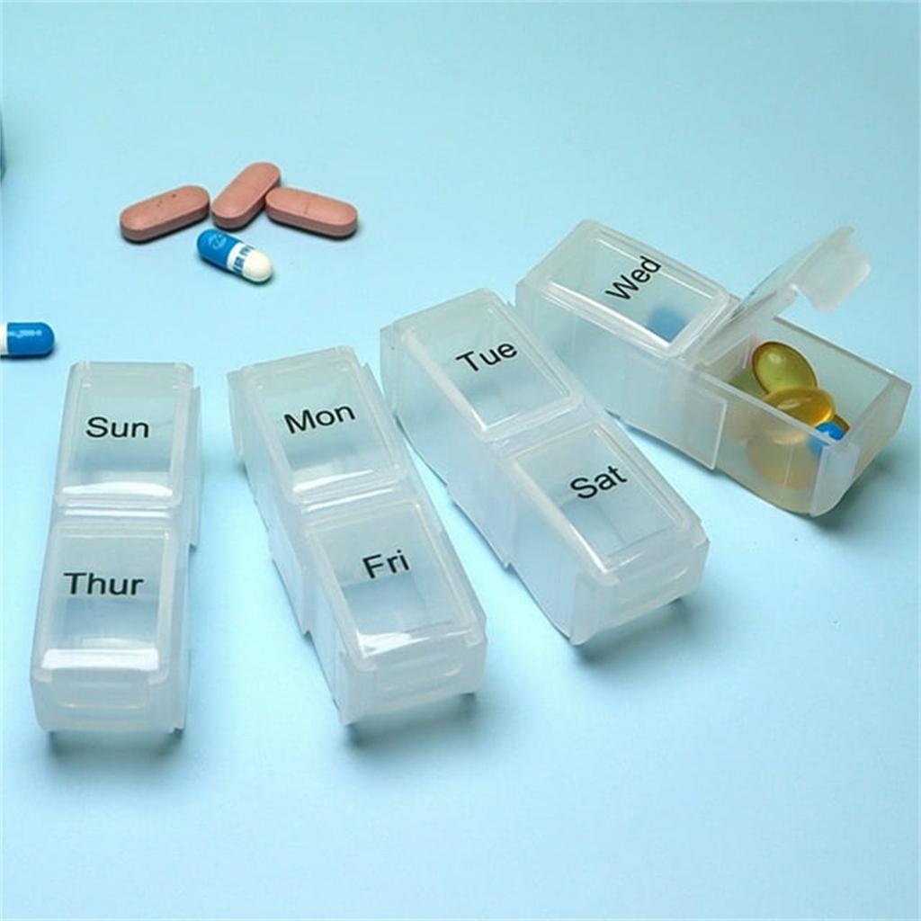 Коробка с добавками на 7 дней. Портативный дорожный бокс. Для рыбьего жира/добавок. Коробка для ежедневного приема лекарств