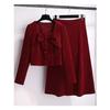 Красная вельветовая куртка и мини-юбка Женский модный комплект из двух предметов Весна Осень сезона Элегантная и стильная одежда