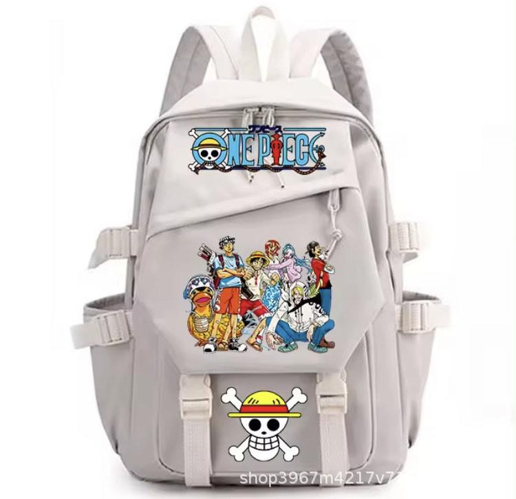 One Piece Luffy Backpack for Teens Boys Girls, Anime Cosplay School Bookbag College Student Travel Daypack Large Capacity Shoulder Bag Vintage Gift