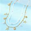 2 Pcs/set Gold Starfish Waist Chain Shell Belly Chains Elegant Beads Body Chain  Summer