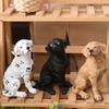 Animal Sculpture Cute Small Dog Statue Handmade Resin Crafts Golden Retriever Statue Decorative Mini Dog Figurine Yard Art