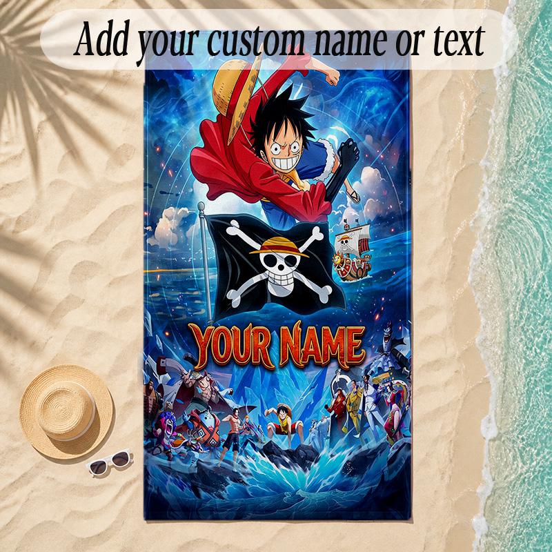 Beach TowelOne Piece Custom Name Text Personalized Soft Towel for Beach Pool Indoor Home Decor Gift