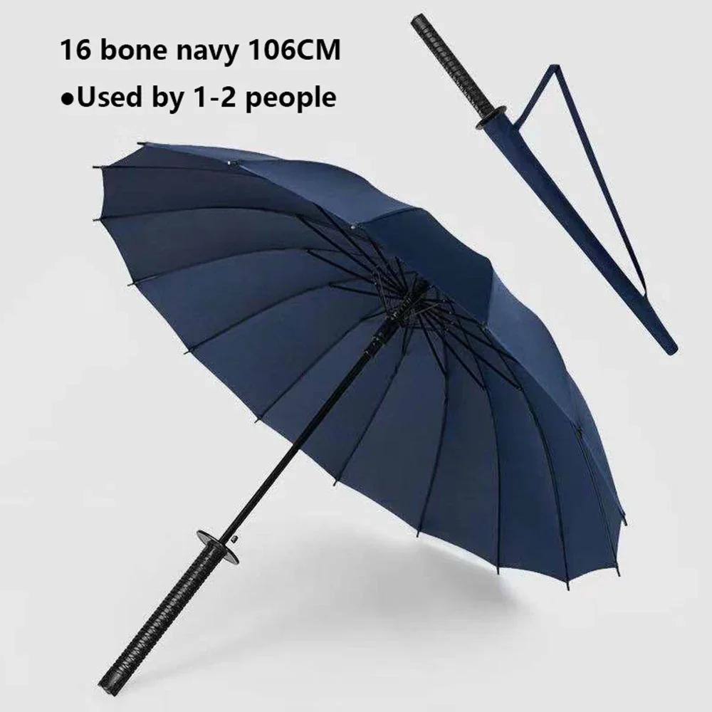 Simple Samurai Umbrella with Long Handle Japanese Umbrella Katana Chinese Household Straight Rod Umbrellas Windproof Rain Gear