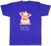 Personalised Sitting Pig with Bow Any Name Unisexs TShirt Tee Gift Top